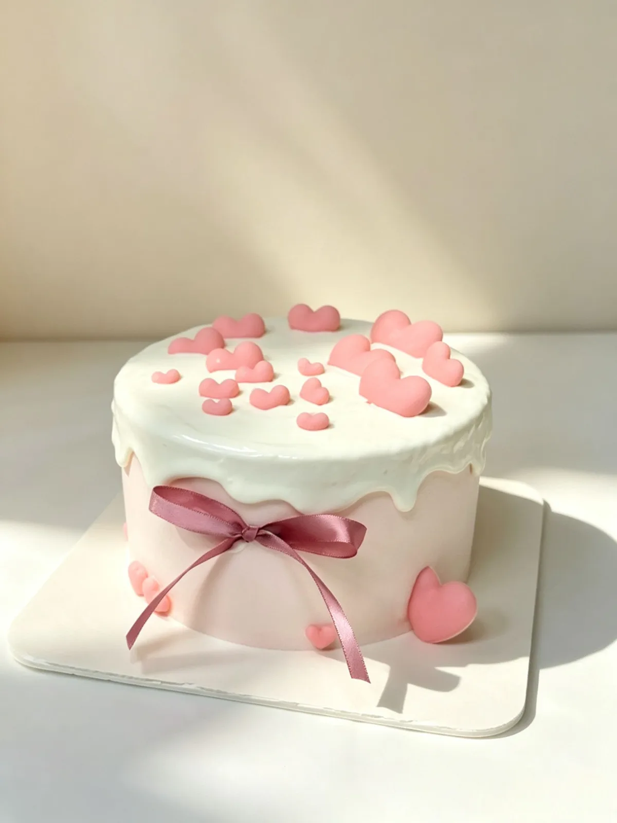 愛心淋面蛋糕